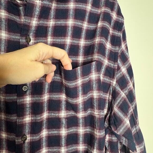 Hawker Rye Long Sleeves Button Up Flannel Shirt - Wine Plaid NWT 2XL - Picture 3 of 10